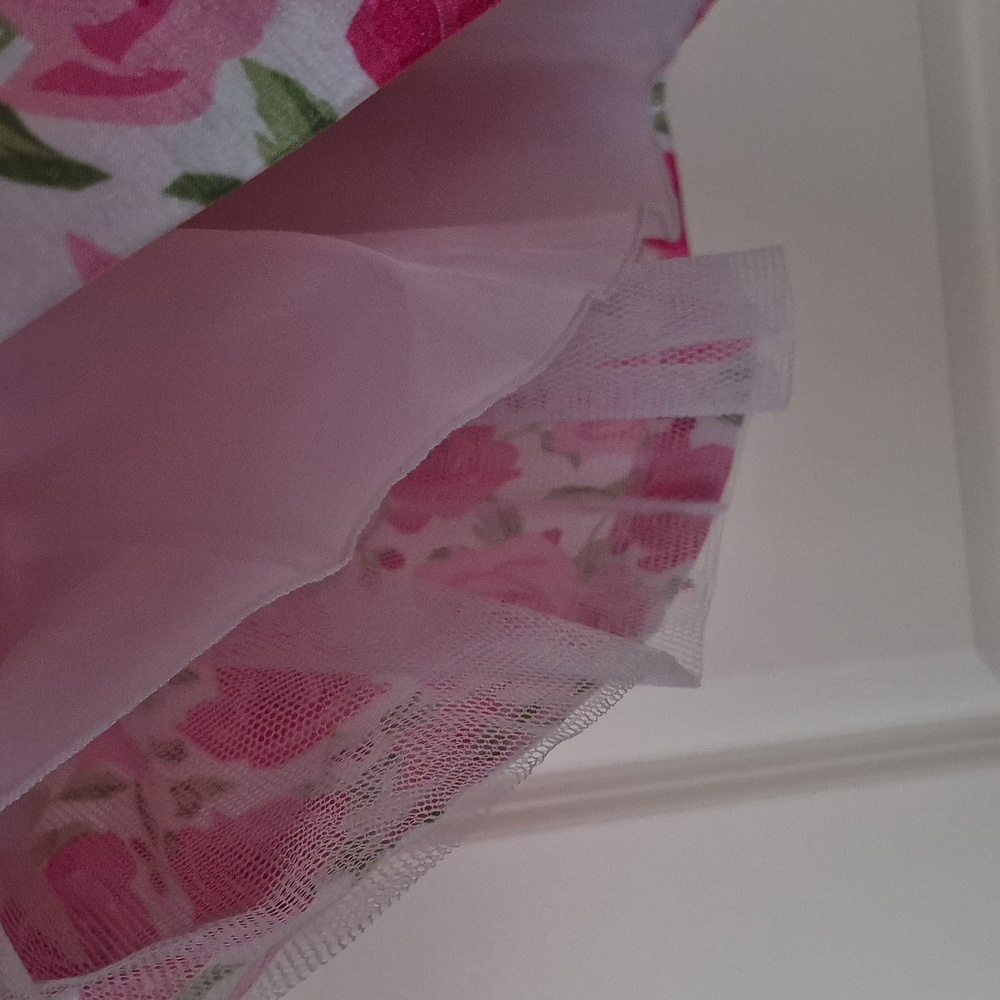 Floral Pink Sleeveless Girls Dress - Picture 6 of 6